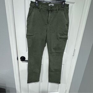 PAIGE Green Cargo Pants 29 Olive Skinny Ankle Utility Stretch Jeans